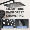 Complete Adjustable Shower Set, 8 Inch Ceiling Shower Head & 5.51 Inch Large Panel Handheld Shower, 8‑Mode Hand Shower With Spray Gun Function,