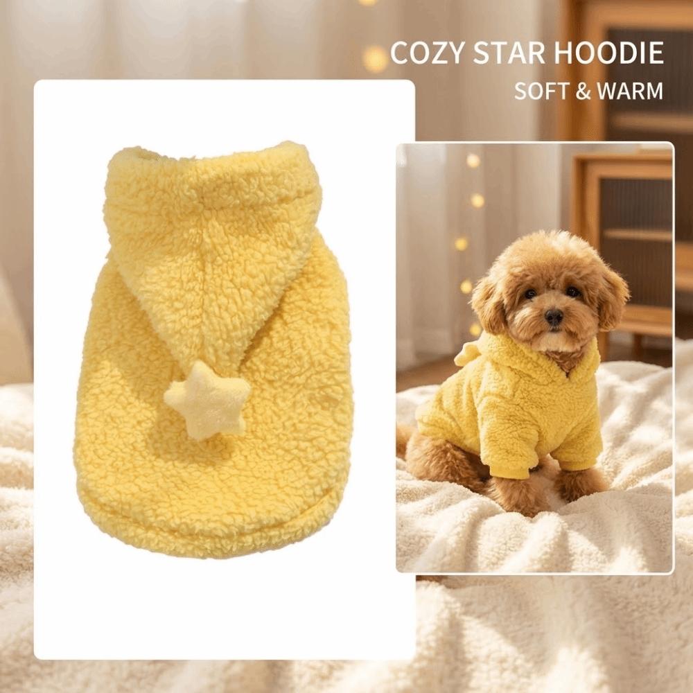 Cute Star Elements Pet Hoodie Thick Material Warm Dog Vest Fabric Cozy Hoodie Autumn Wear