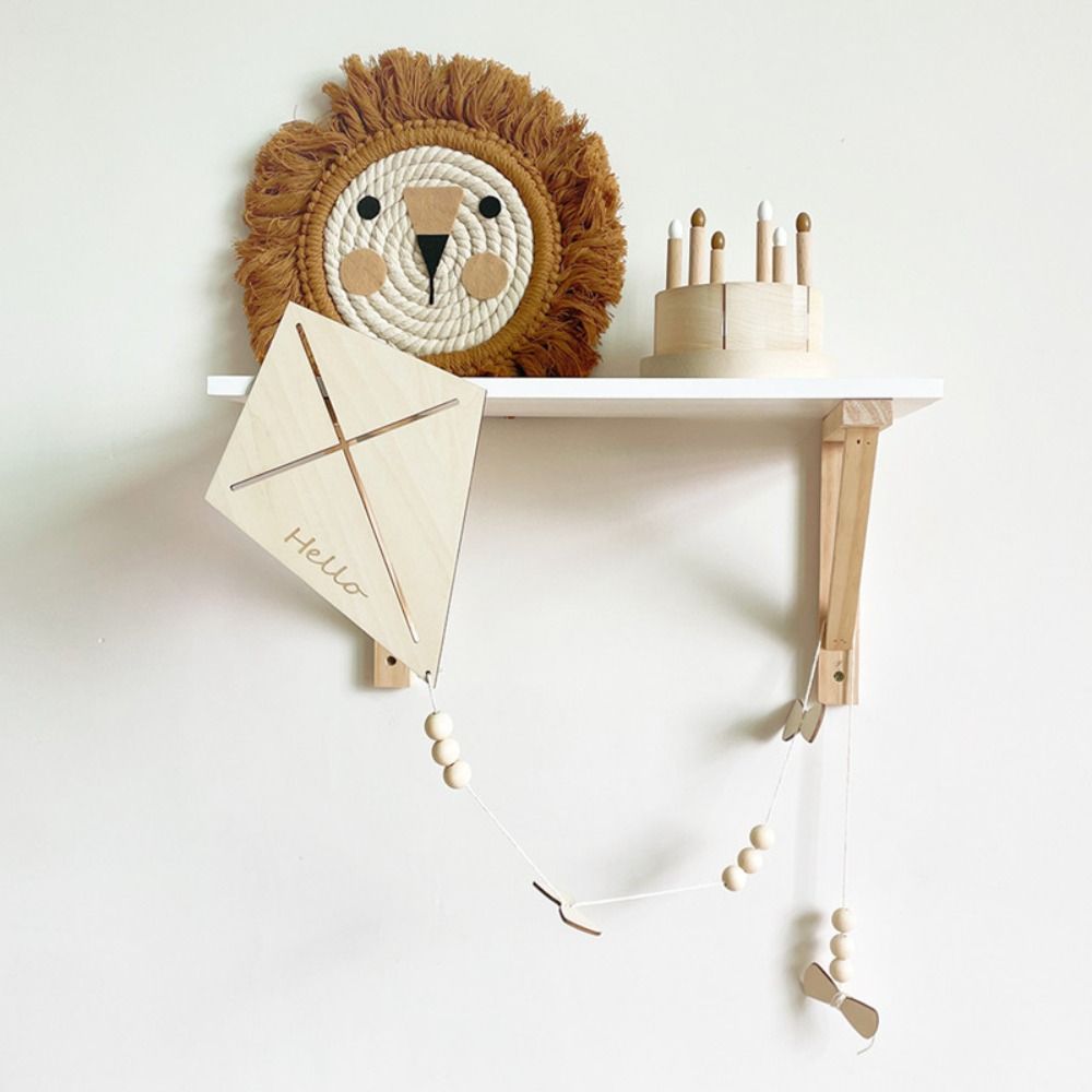 Easy Use Wall Decoration Room Background Nursery Ornaments Wood Hanging Pendant Kite Wall Sticker Kite Wall Ornaments