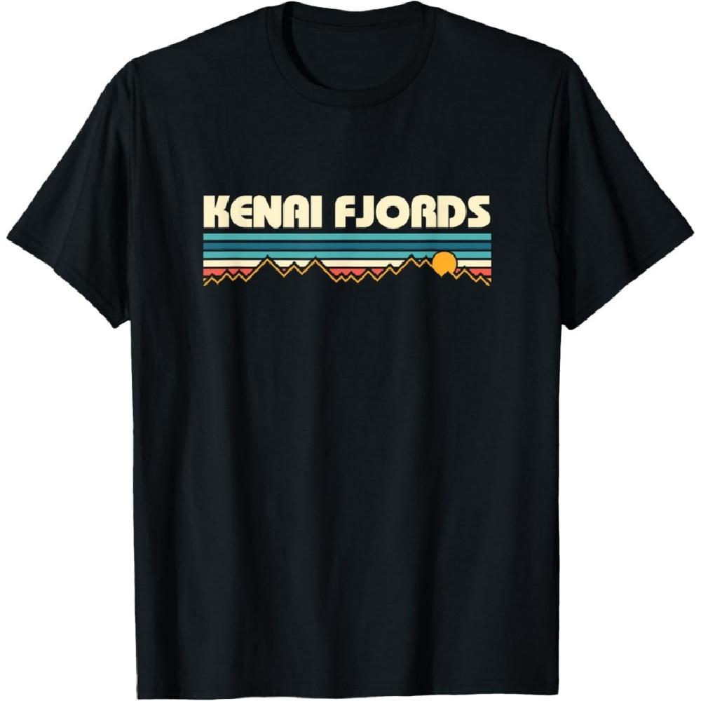 Kenai Fjords National Park Vintage Mountains T-Shirt XXXXXL чёрный