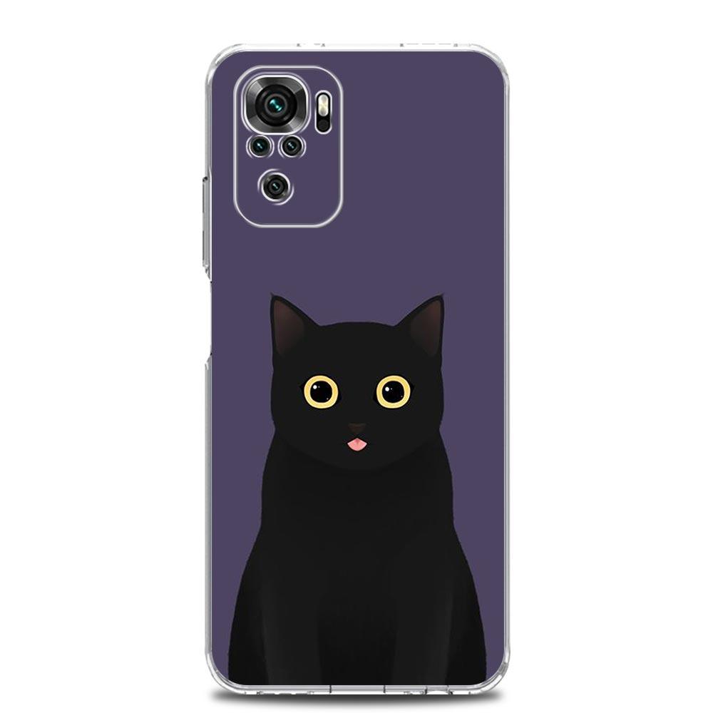 Cat Cute Kitten Cartoon Clear Phone Case For Xiaomi Redmi Note 12 5G 9S 9 8 10 11 Pro+ 9T 8T 10C 9C 9A 7 Pro Soft TPU Back Cover