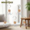 360° Rotating Storage Hanger Hook Multi-Claw Bag Metal Belts Rack Wooden Organizer for Bras Ties Scarves Household Closet