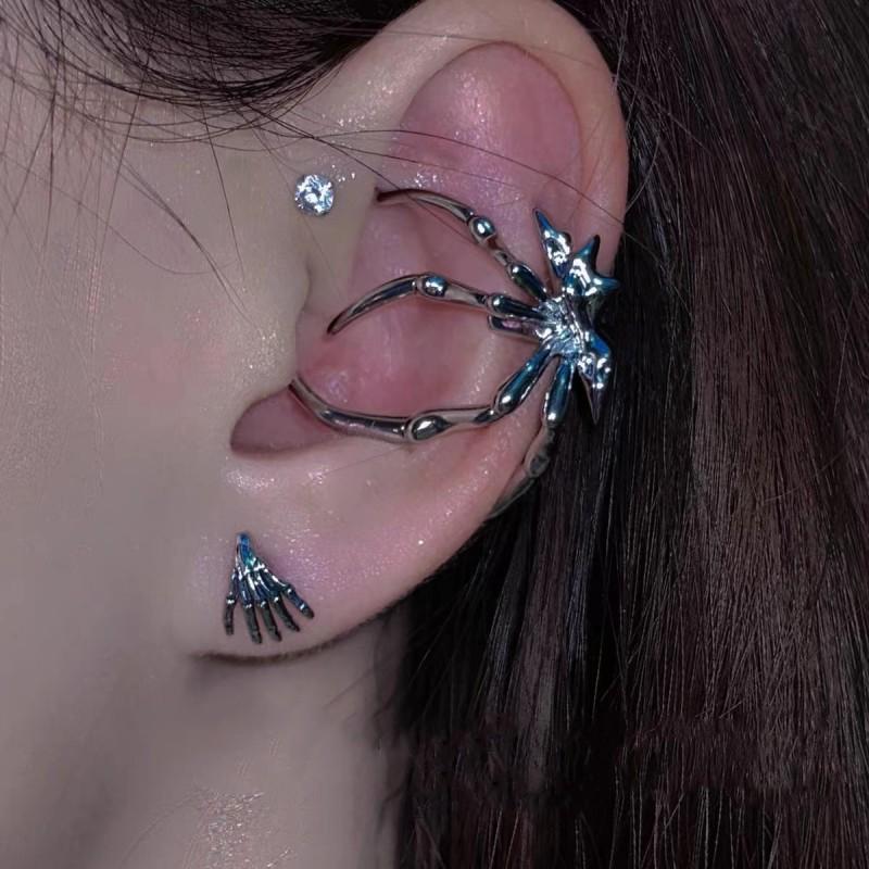 Personality Design Spider Ear Cuff Non-Piercing Earrings Trendy Cool Punk Gothic Metal Unique Ear Clip for Wome Men Jewelry
