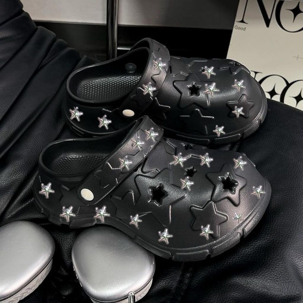 Zoccoli da Donna con Stelle per l'Estate Outdoor Comfort Suola Spessa Antiodore 2026 Nuove Pantofole Casual Rialzanti