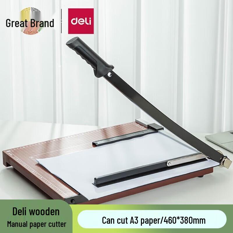 Deli 8002 Manual Wooden Paper Cutter