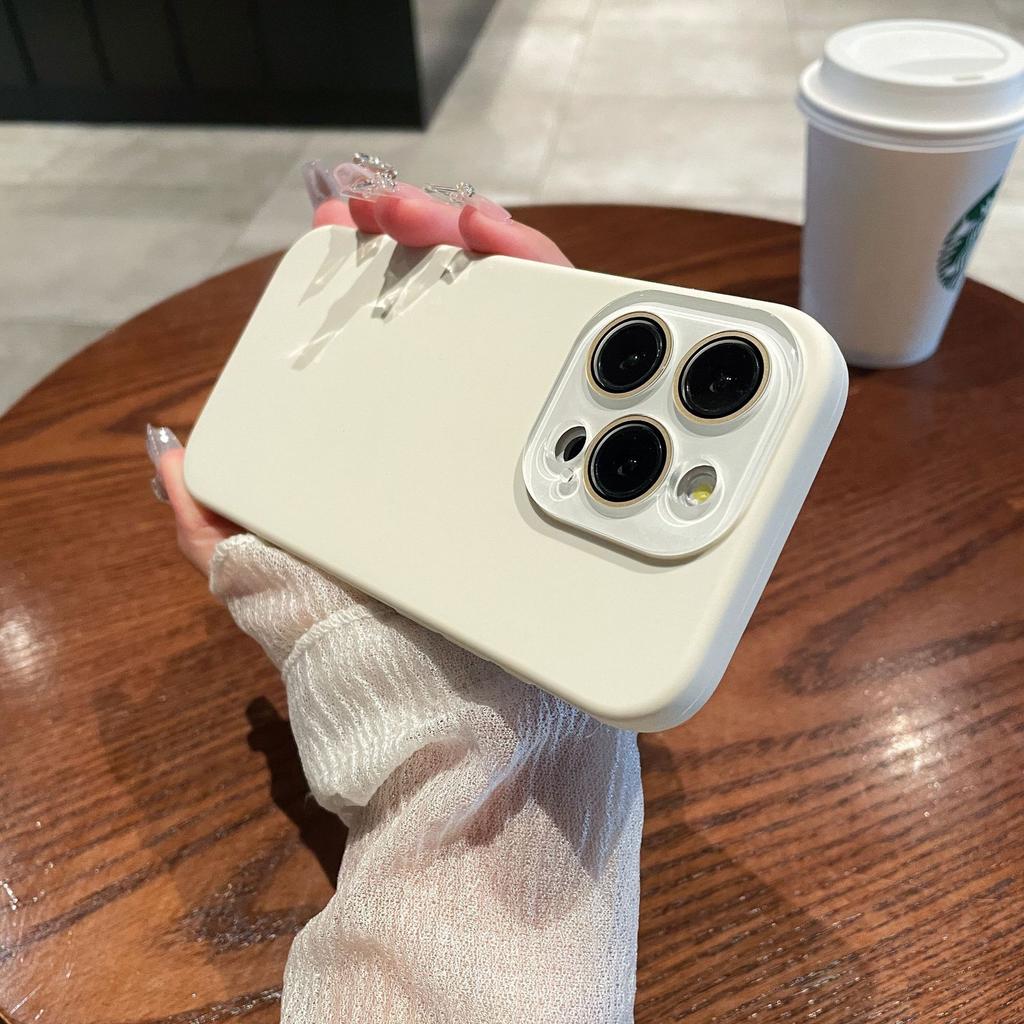 Liquid Silicone Case Suitable for 14 Apple IPhone 16 Promax Comes with Lens Film Full-inclusive Mobile Phone Case 13