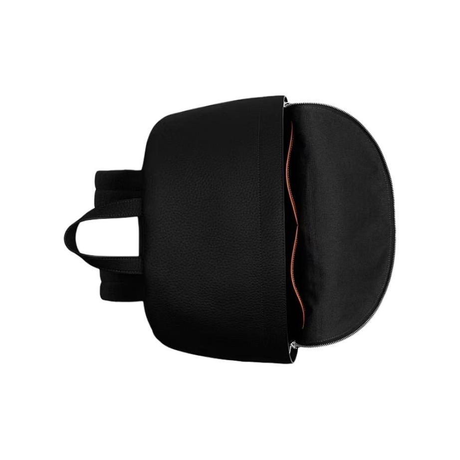 Coach Ridge 35 Wood Logo Pebble Leather Backpack Large Unisex backpack Black CCB82-BLK