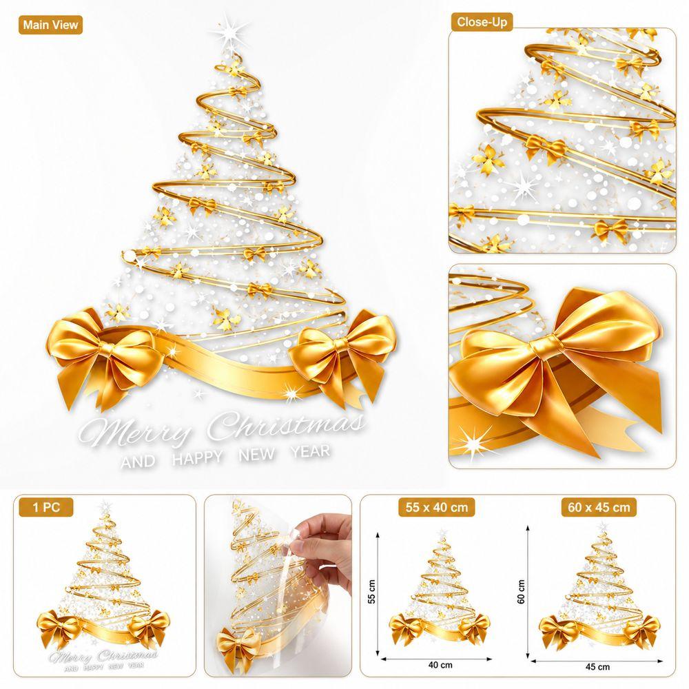 Static Cling Christmas Window Sticker PVC Holiday Window Sticker Christmas Decorating
