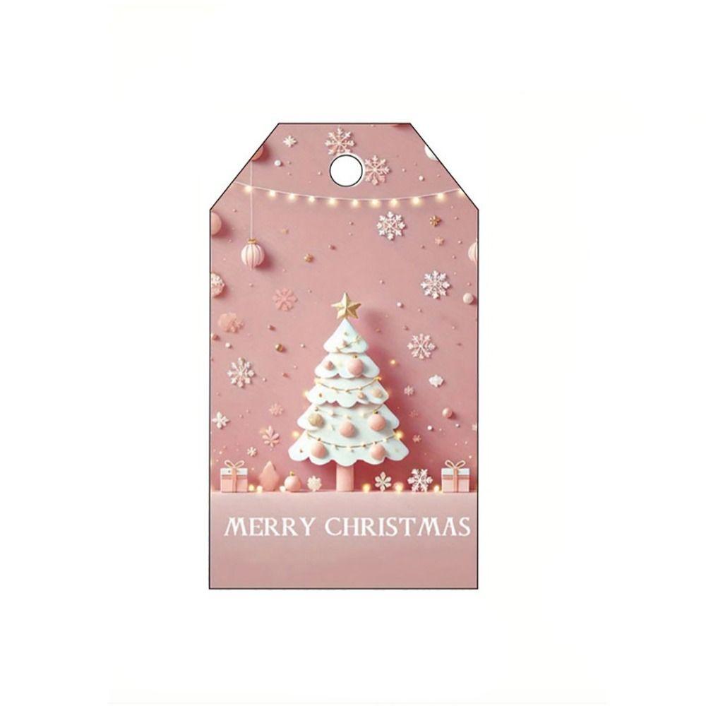 48PCS DIY Christmas Ornament Tags Hangable Christmas Greeting Cards  For Christmas