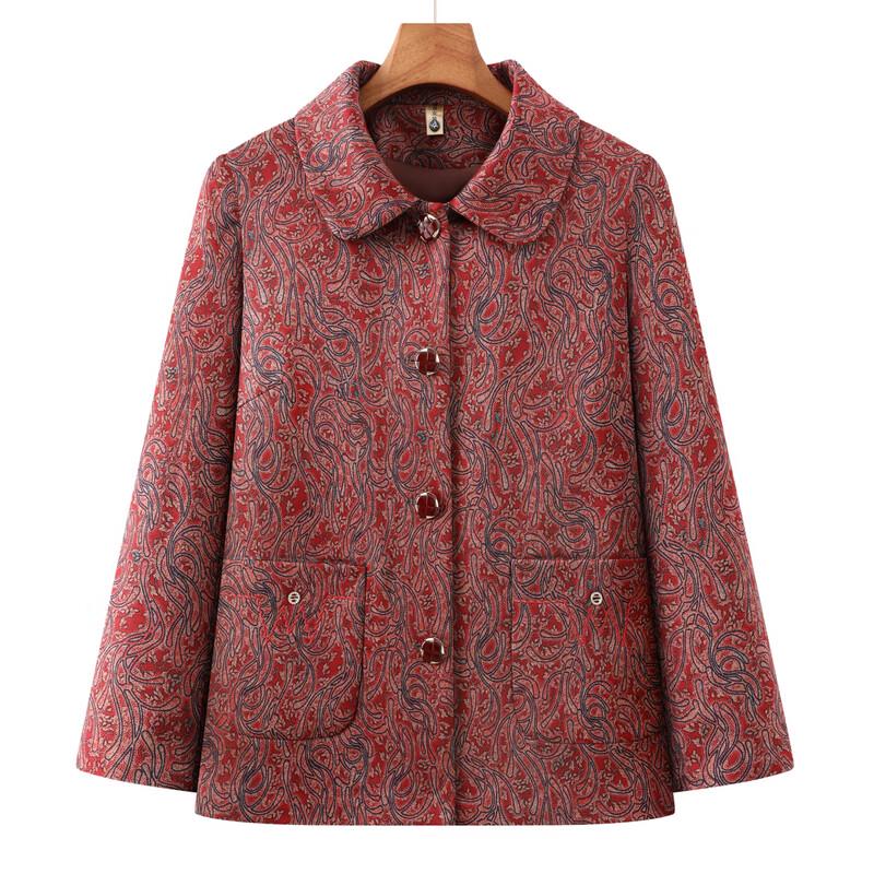 Middle-Aged Women's Spring/Autumn Jacquard Jacket