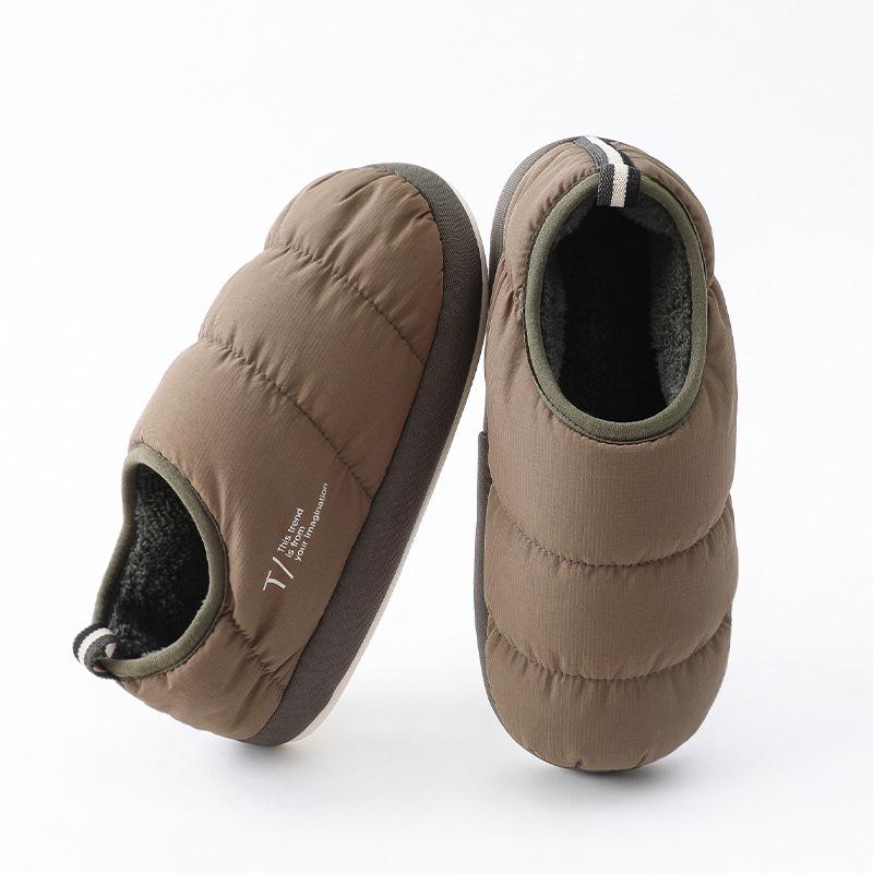 2025 Autumn/Winter Waterproof Non-Slip Cotton Slippers for Women and Men - Dirt-Resistant, Heel-Covered Indoor Shoes