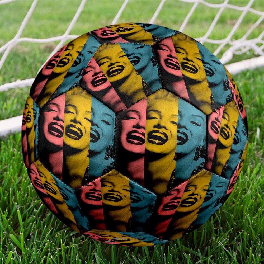 Marilyn Monroe Print Size 5 Soccer Ball, Standard Match Football for Sports Game and Team Practice, Ideal Gift for Soccer Fans