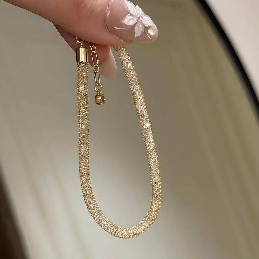 French zircon winding grid round bracelet women s ins niche elegant versatile bracelet light luxury high-end jewelry