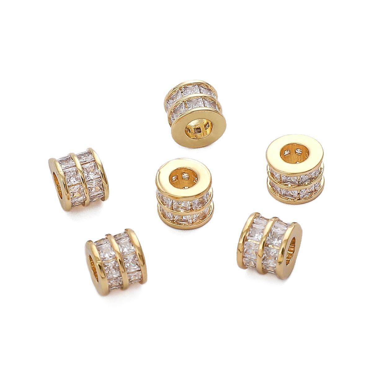 

Медный инкрустированный циркон, римская бочонка, бусина-перегородка для изготовления ювелирных изделий своими руками, аксессуары для рукоделия 6x7mm