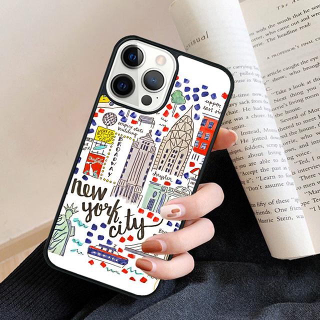 Dark Night New York City Phone Case Back Cover for iPhone 17 Air 16 15 14 13 11 12 Pro Max Plus Fundas Coque