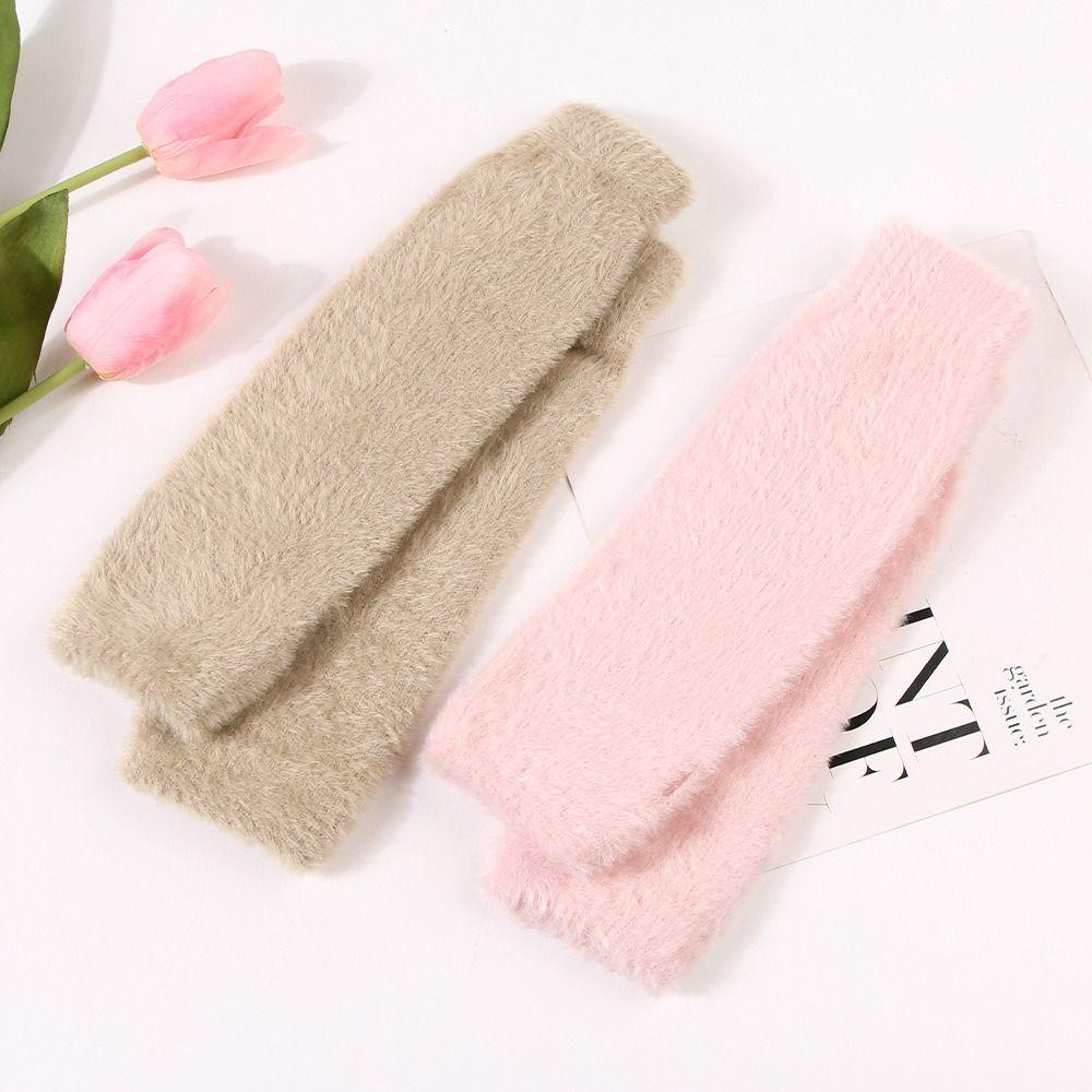 Soft Long Wrist Gloves Arm Warmers Knitted Fingerless Gloves Arm Warm Gloves  Girl Boys