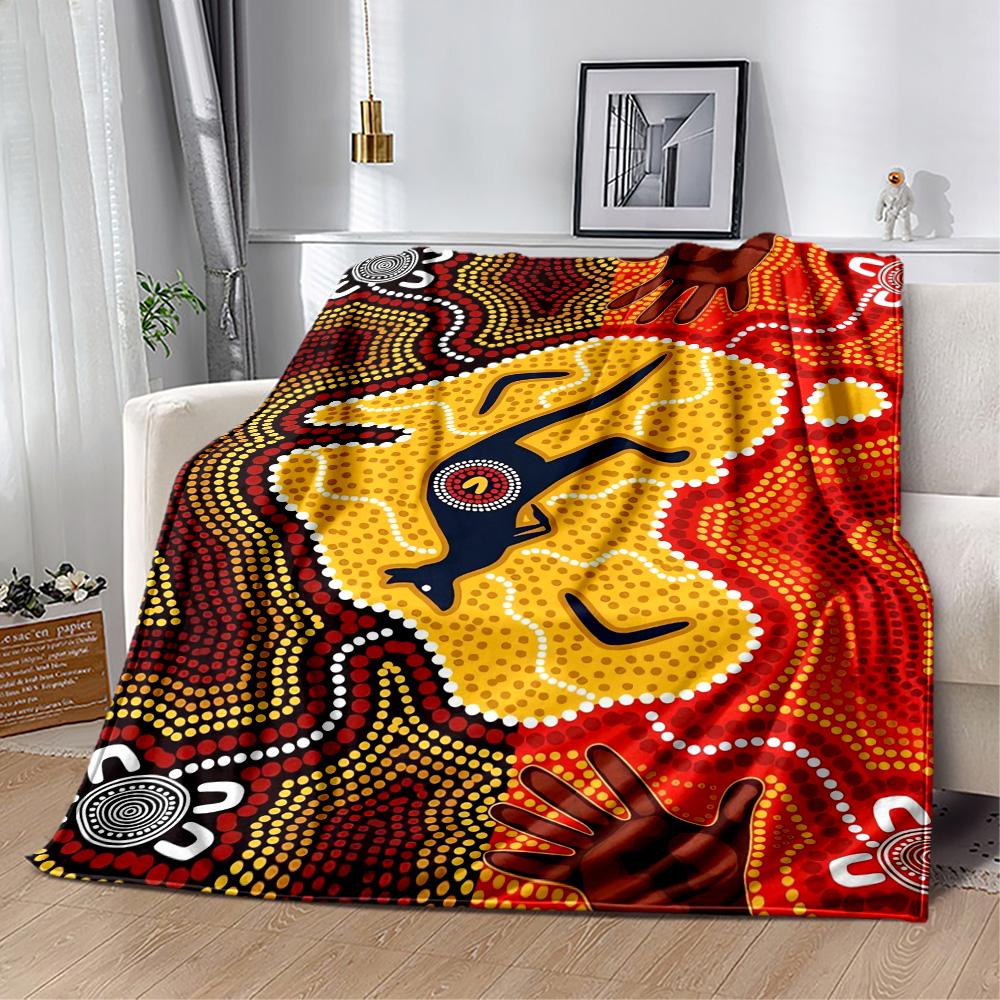 Australian Aboriginal Style 31 Blanket Soft & Cozy Perfect for Livingroom Sofa Chair Four Seasons Universal Stylish Decor