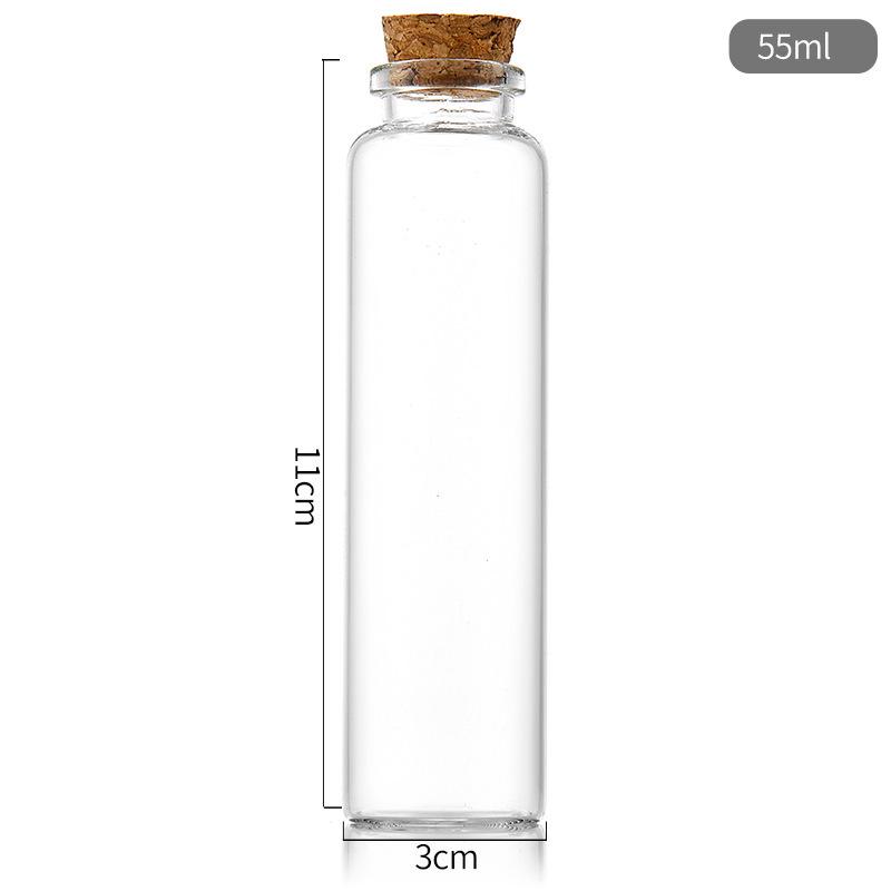 .30 Cal Cork-Stopper Glass Bottle for Incense, Agarwood, Wishing, Tea, Candy