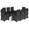 VidaXL 9-Piece Garden Dining Set with Cushions, Table and Chairs with Adjustable Backrest, Outdoor Furniture, 3212760
