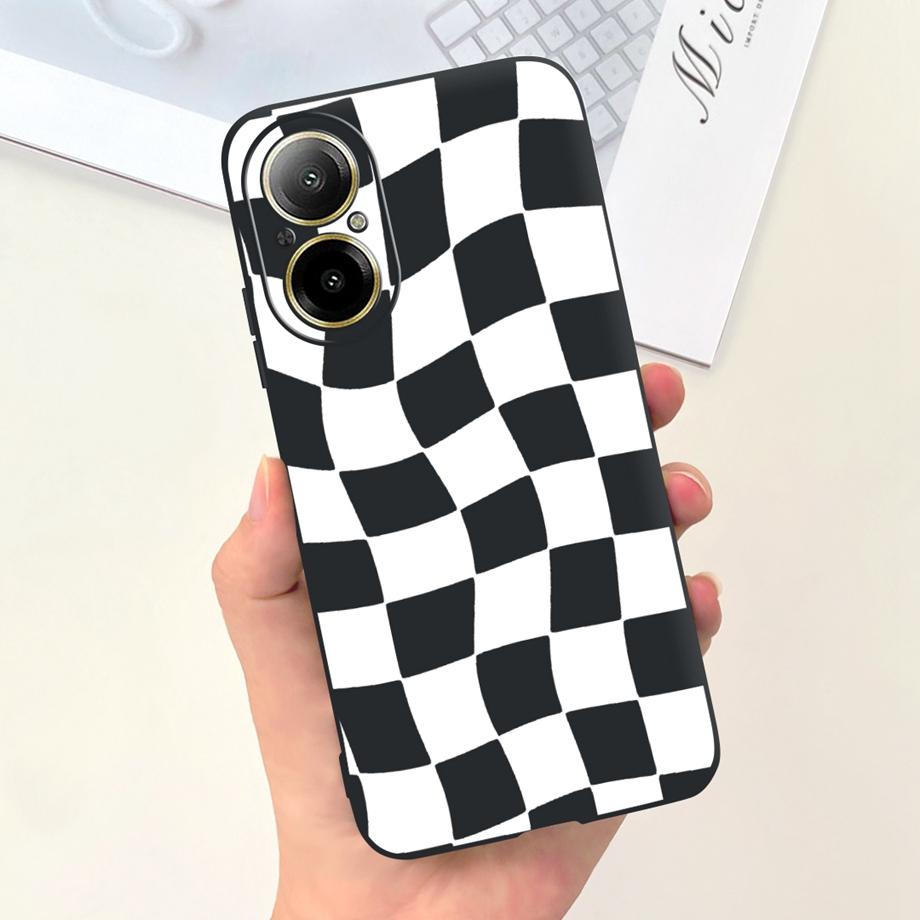 Hülle Für Oppo Realme C67 4G RMX389 Handyhüllen Schwarze Katze Mondnacht Weiches Silikon Stoßfeste Rückabdeckung Für RealmeC67 4G Funda