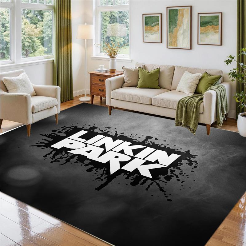 Linkin Park Design Crystal Velvet Rug Soft Decorative Mat for Bedroom Entrance