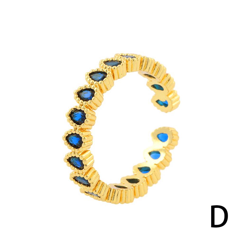 

Европейское и американское кольцо-капля с бриллиантом - Элегантный, простой дизайн Adjustable Open Ring алмаз/синий