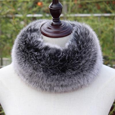 Faux Fox Fur Scarf Fur Ring Collar Thicken Fluffy Autumn Winter Neck Warmer Women Muffler Solid Color Outdoor Windproof Scarf