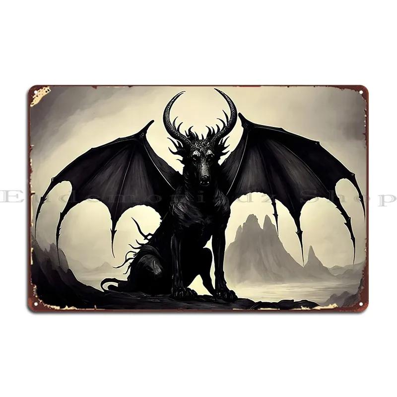 Gothic Dog Fantasy Art Hardcorps Metal Sign Garage Create Decoration Pub Club Tin Sign Poster