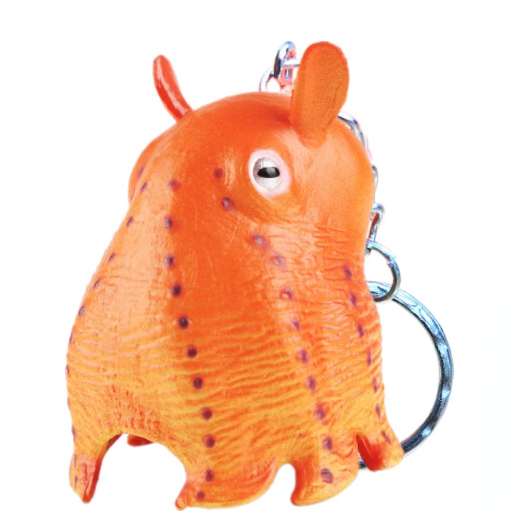 Dumbbell Octopus Fishing Figure Keychain Strap Good Luck for Big Catch Keyring in length - Aquarium-themed, Realistic, PVC, Cute, - 4.5cm