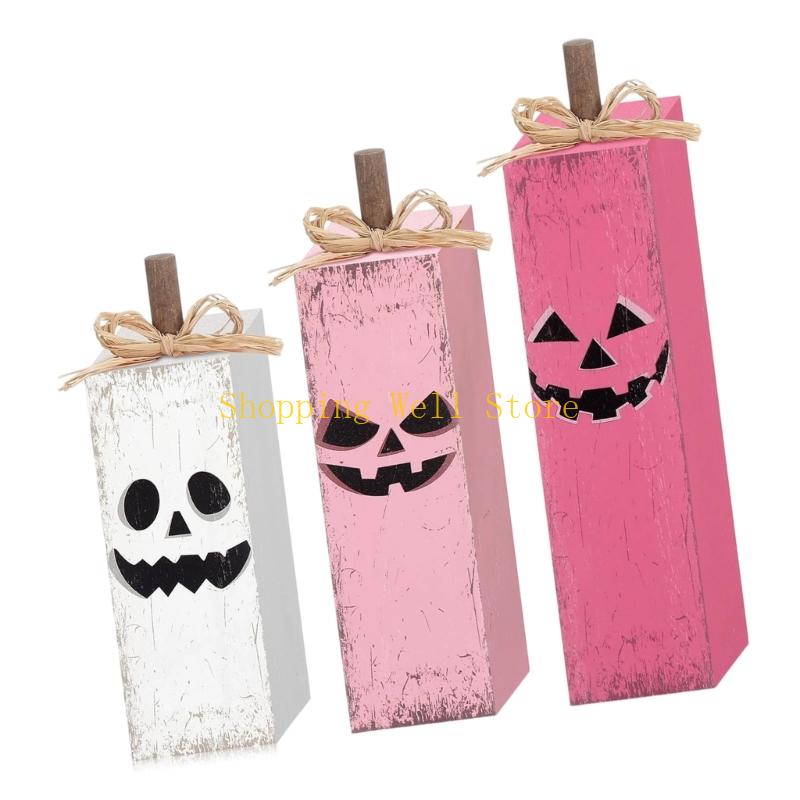 KX4B Wooden Specters Table Signs Pack Of 3 Halloween Seasonal Decors For Homes Party Displays