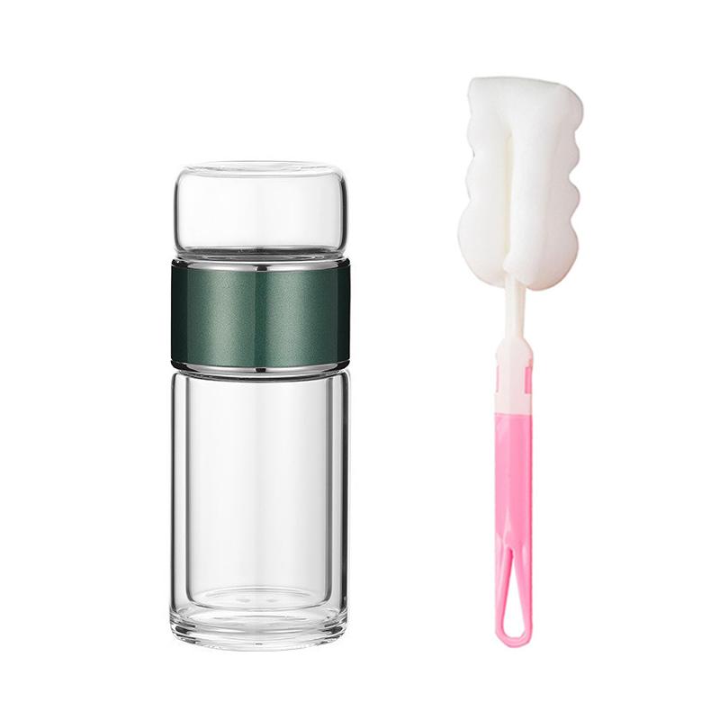 1pc Tea InfuserBottle Double Layer Leakage Proof Glass Water Bottle Separation of Tea and Water Mug Cup for Office Travel Home