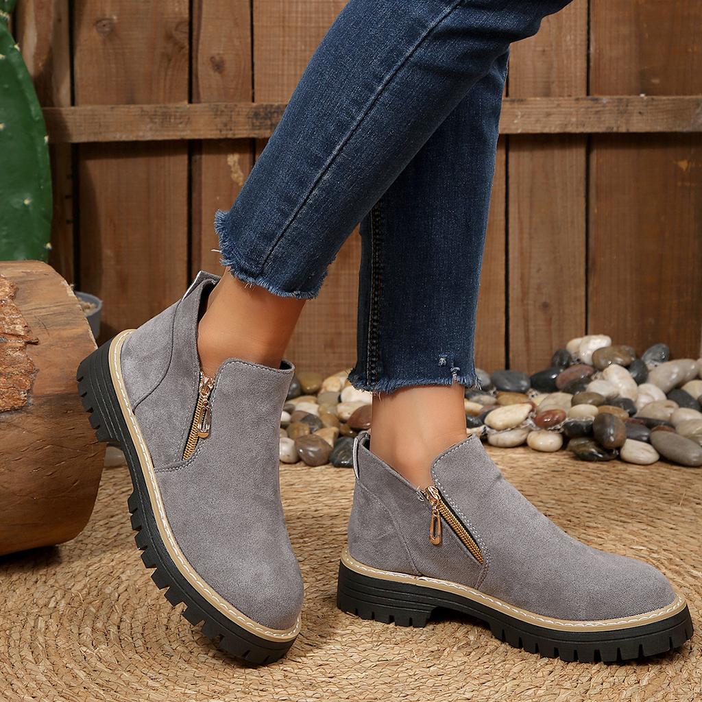 Women Simple and Stylish Boots Plus Size Platform Shoes Women 2026 Thick Sole Ankle Boots Fashion Comfortable for Women