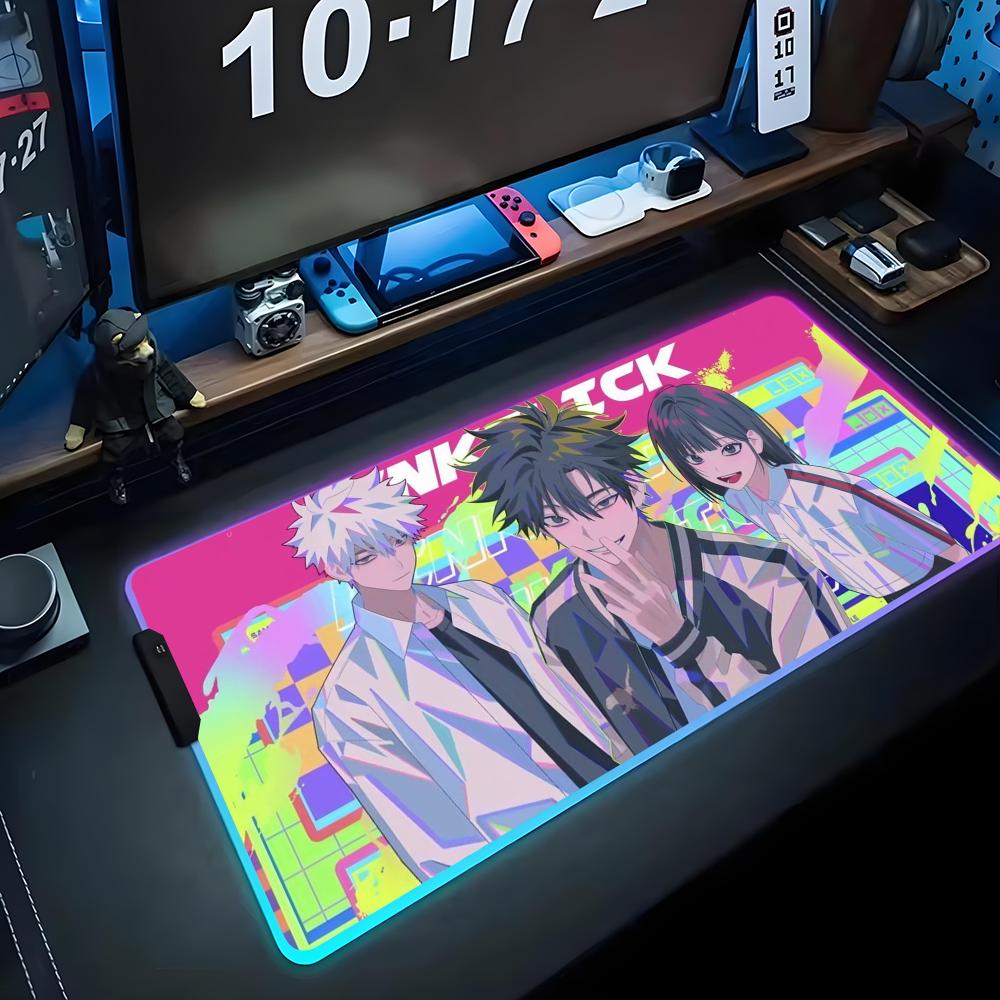 Link Click Mauspad RGB Gaming-Mauspad Großes LED-Pad PC-Schreibtischmatte Leuchtendes Mauspad Große Tastaturmatten Tischteppich Mit Hintergrundbeleuchtung