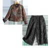Women's New Chinese Style Jacquard Down Jacket & Wide-Leg Pants Set