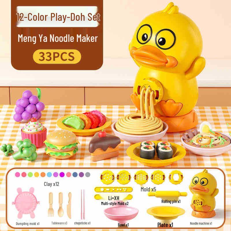 Children's DIY Plasticine Noodle Maker Set - Clay Tableware & Molds Toy for Playhouse Fun