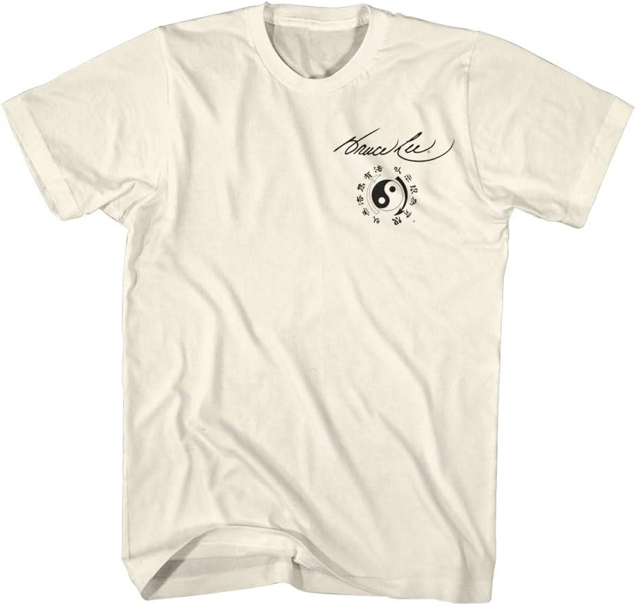 

Bruce Lee Walk On Front & Back Print Adult Short Sleeve T Shirt Vintage Style Graphic Tees S разноцветный