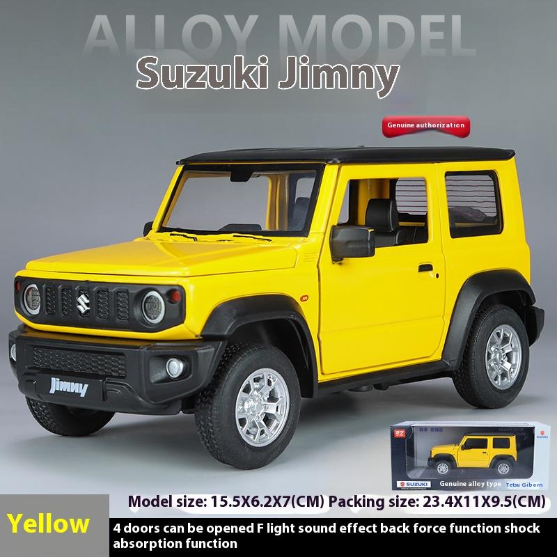 1/24 Scale Suzuki Jimny Alloy Off Road Diecast Model Hight Simulation Sond Light Pull Back Toy Decorative Trendy Ornaments Gifts