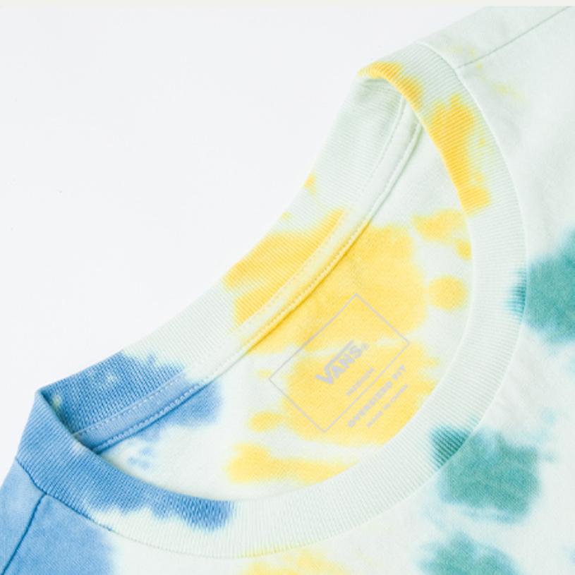 Vans American Round Neck Letter Short Sleeve T-Shirt Unisex T-Shirt Off-White Tie-Dye VN000GYFCV3