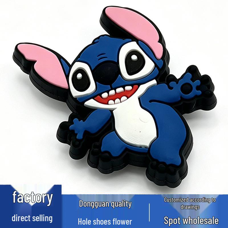 New Cute Cartoon Flower Shoe Accessories: PVC Stitch Series Buckles for Hole Shoes
