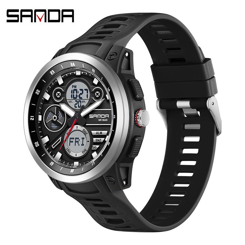 SANDA Multi-Time Zone Sports Watch with Alarms & Summer Time Feature