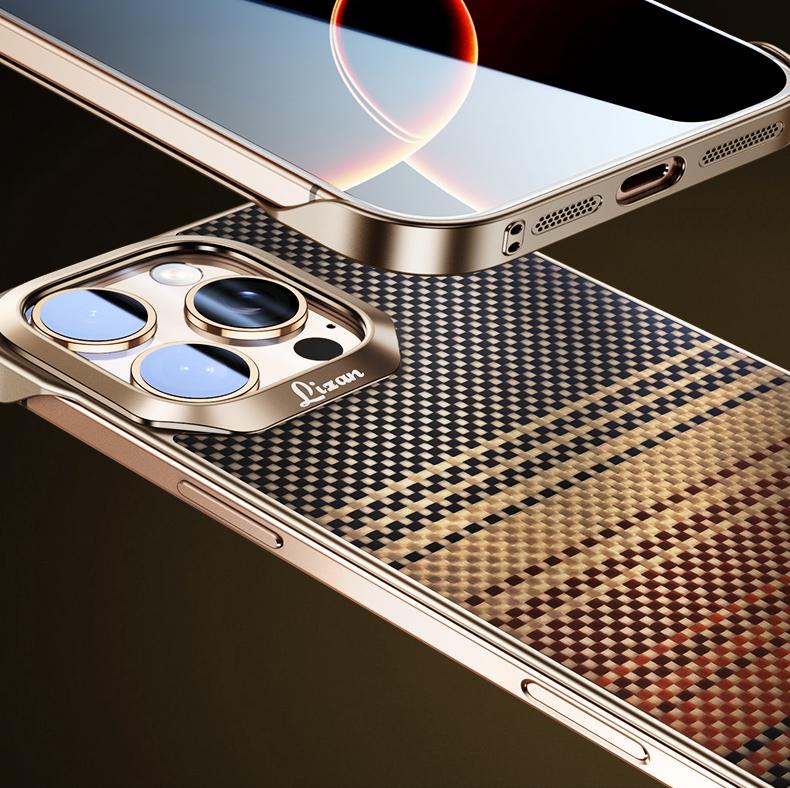 Husă din fibră de carbon pentru iPhone 16 15 14 13 Pro Max Ultrathin 0.3mm Grosime Fără Ramă Acoperire Disipare Căldură Carcasă de Lux