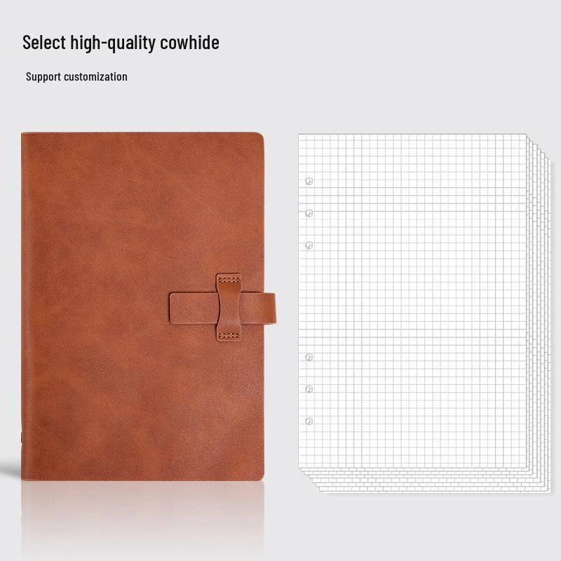 Retro Soft Leather A5 Loose-leaf Notebook - Custom Logo Business Diary and Travel Journal