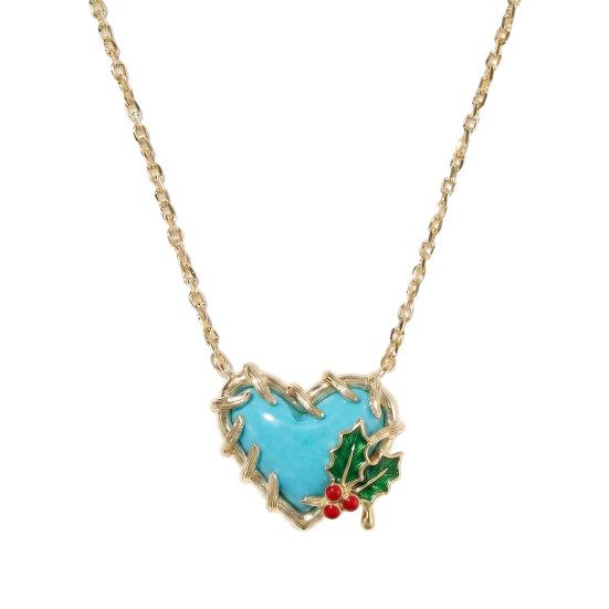 Birthstone Heart Necklace Birth Stone and Flower Pendant Necklace Jan to Dec