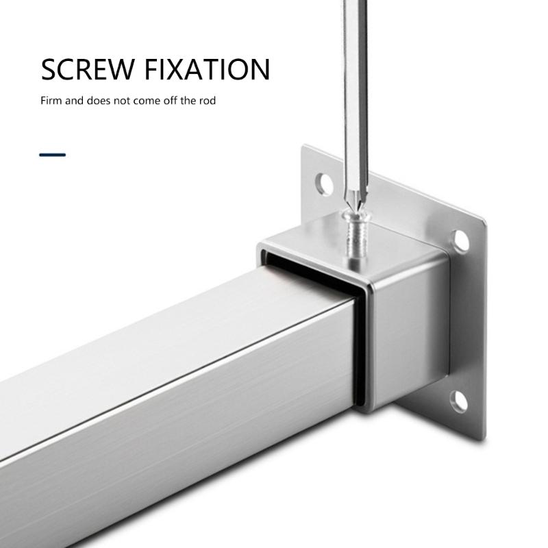 Universal Wall Mounted Pipe Bracket Heavy Duty Steel Construction Side Mount Flange Base Brackets For Closet Rod