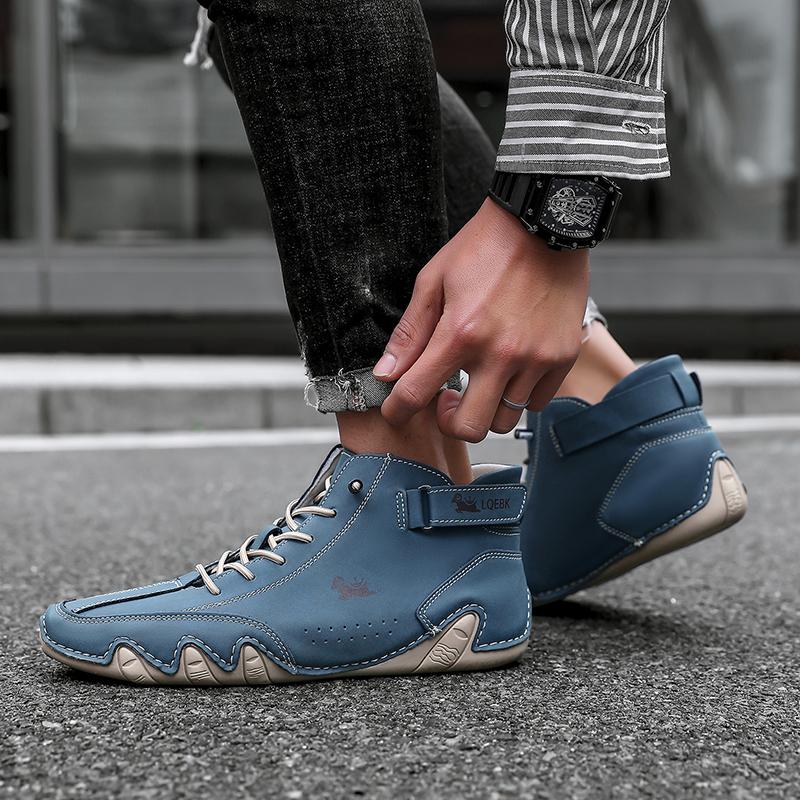 Luxusní značkové tenisky Jaro Nová móda Pánské kožené boty Trendy mokasíny Boty Plochá podrážka Neformální turistické boty Zapatos Casuales