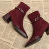 High Heels Women Ankle Boots Chunky Designer Suede Shoes Winter  Fashion Pumps Chelsea Boots New Trend Goth  Botas
