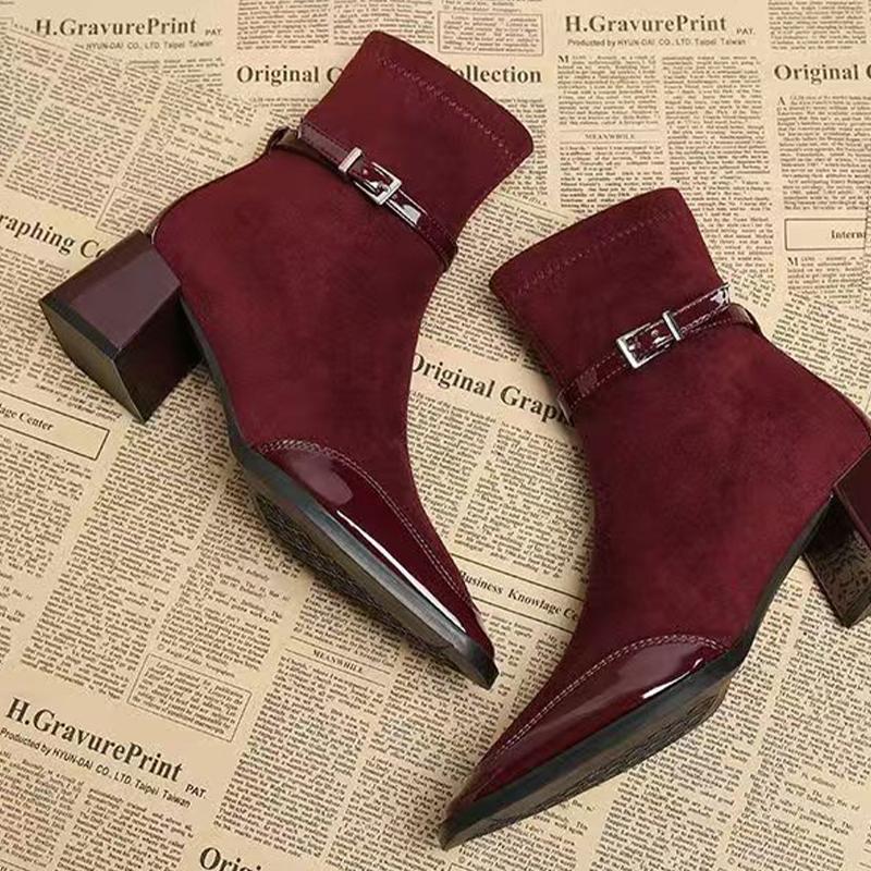 High Heels Women Ankle Boots Chunky Designer Suede Shoes Winter  Fashion Pumps Chelsea Boots New Trend Goth  Botas