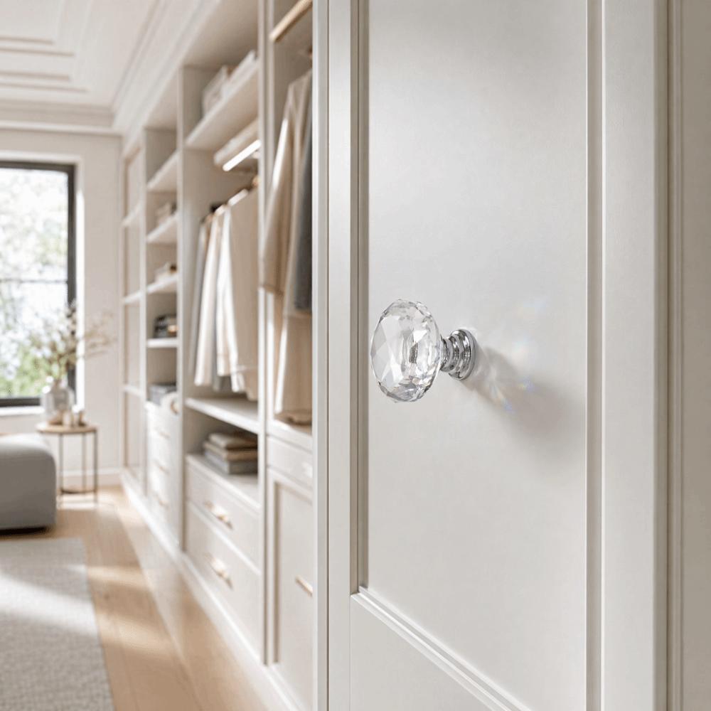 10pcs 30mm Diameter Cabinet Knobs Silver-Transparent Cabinet Door Handles  Cupboard
