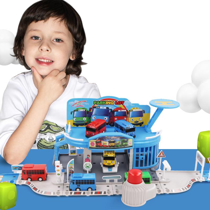 Tayo Minibus Slingsho Warrior Car Toy Set Diy Track Tayo Cartoon Car Toy Collection Car Model Holiday Gift