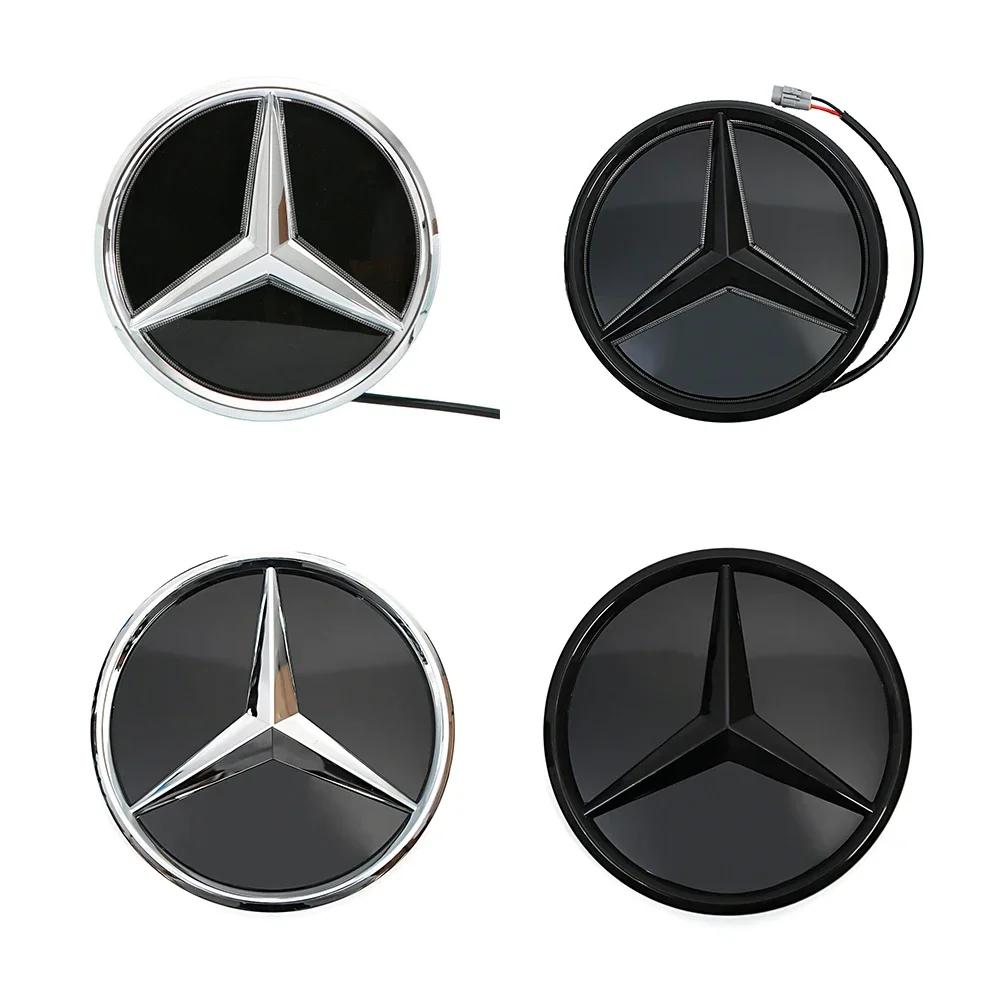 Hot Car Sticker Chrome Silver And Glossy Black Front Grilled Star Emblem Illuminated Logo For Mercedes Benz GLC X253 GLE W167 GL